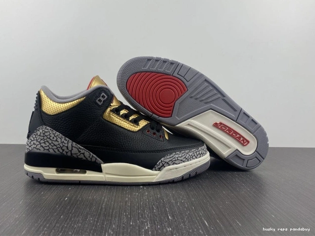 Cheap Husky Gold Jordan Air 3 CK9246-067 Black WMNS 0724